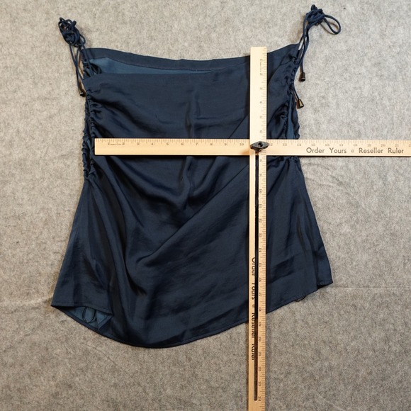 Free People Top Womens Small Hattie Tank Drape Front Navy Blue Tie Straps - Picture 10 of 12